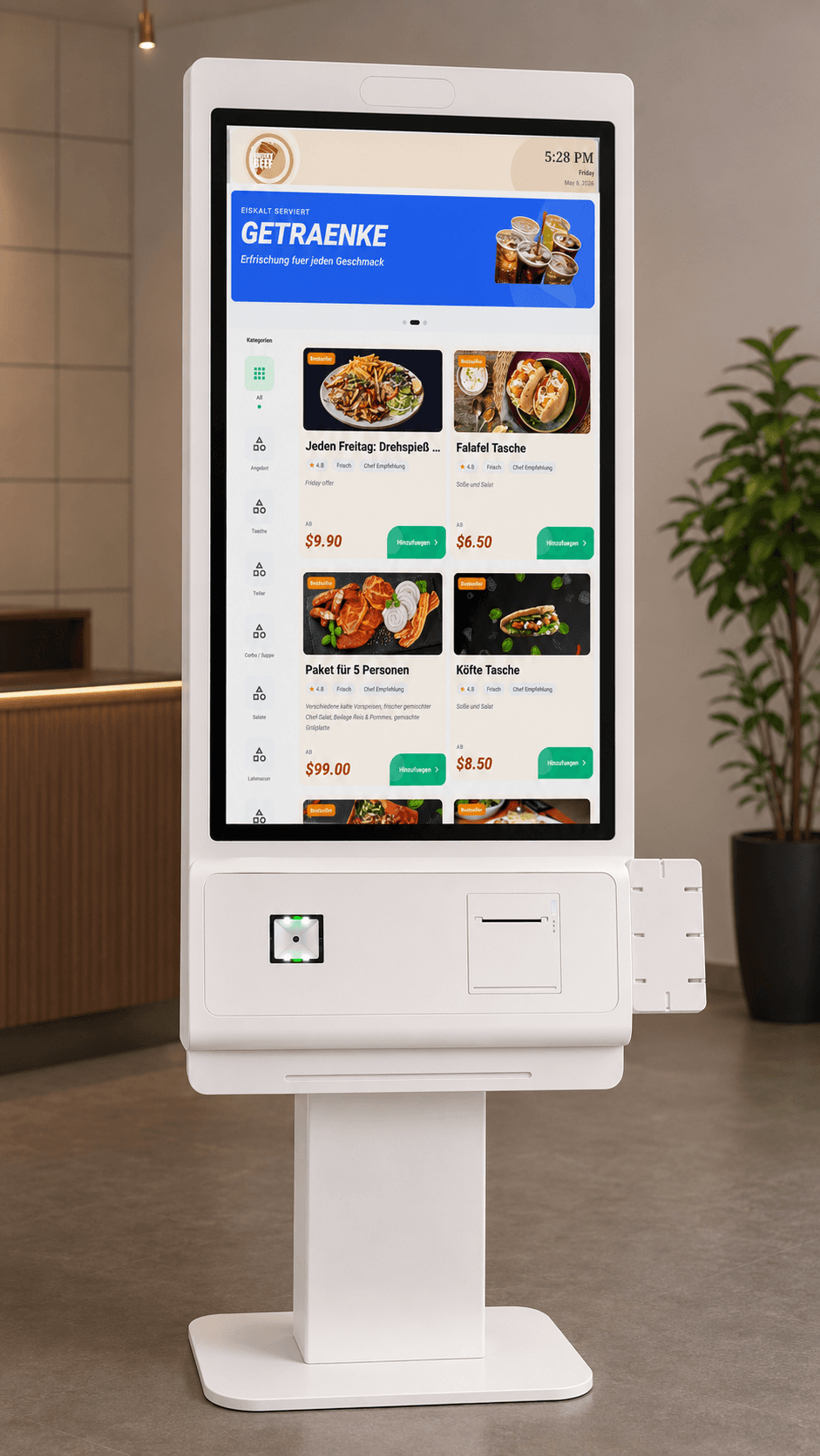 ORDRIQ Self-Order Terminal Vorderansicht
